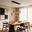 6-light pendant light Loic - black with amber glass