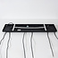 6-light pendant light Loic - black with amber glass