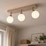 Ceiling lamp Vano with 3 adjustable spotlights in sand beige with opal-white glass