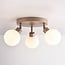 Ceiling lamp Zano with 3 adjustable spotlights in sand beige with opal-white glass