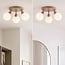 Ceiling lamp Zano with 3 adjustable spotlights in sand beige with opal-white glass