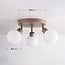 Ceiling lamp Zano with 3 adjustable spotlights in sand beige with opal-white glass