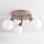 Ceiling lamp Zano with 3 adjustable spotlights in sand beige with opal-white glass
