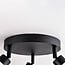 Ceiling lamp Zano with 3 adjustable spotlights in black with opal-white glass