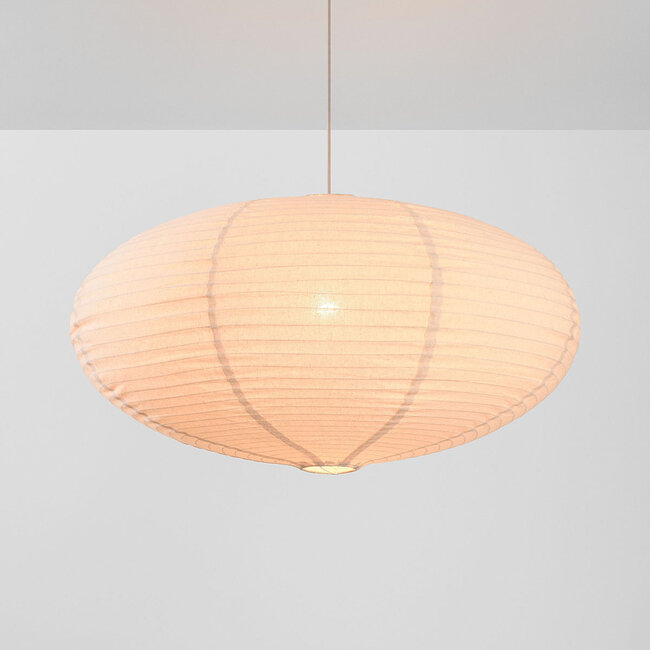 Pendant light Sikara with natural linen shade- Ø80cm