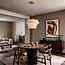 Blom pendant light with layered natural linen shade