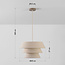 Blom pendant light with layered natural linen shade