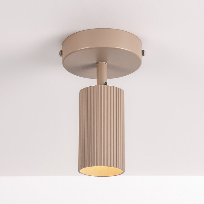 Ceiling spotlight Blaze with ribbed spotlight - sand beige