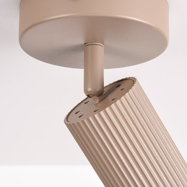 Ceiling spotlight Blaze with ribbed spotlight - sand beige