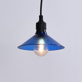 Shade for festoon bulbs in blue
