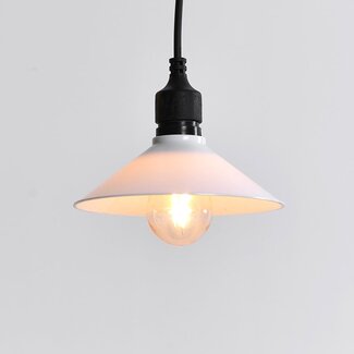 Shade for festoon bulbs in white