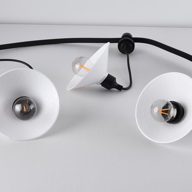Shade for festoon bulbs in white