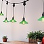 Shade for festoon bulbs in green