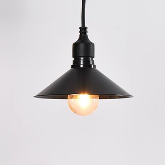 Shade for festoon bulbs in black