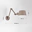 Wall lamp Mellow in taupe with adjustable arm and two-way light