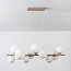 10-light pendant light Deka - beige with opal white glass
