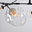 7-light pendant light Philip - clear glass and black