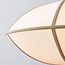 Pendant light Ovala Ø60 cm - beige linen shade with brown accents