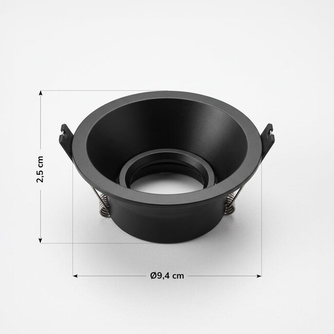 Round tiltable downlight black - Rae