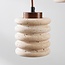 3-light tubular pendant light Alva in travertine (natural stone)
