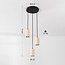 3-light pendant light Velea with spotlights in a warm travertine look