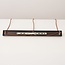 3-light pendant light Vara - travertine (natural stone), wood and opal white glass