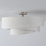 3-light ceiling light Neroi - beige with layered linen shades