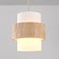 Pendant light Yuki with travertine and opal white glass - beige