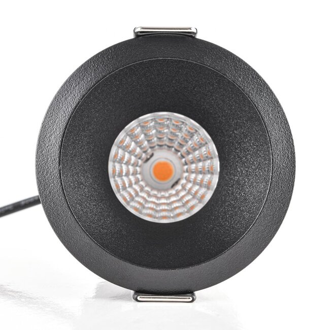 Meya 9W recessed spotlight with bevelled trim (style 3) in black