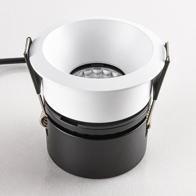 Meya 9W recessed spotlight with bevelled trim (style 3) in white