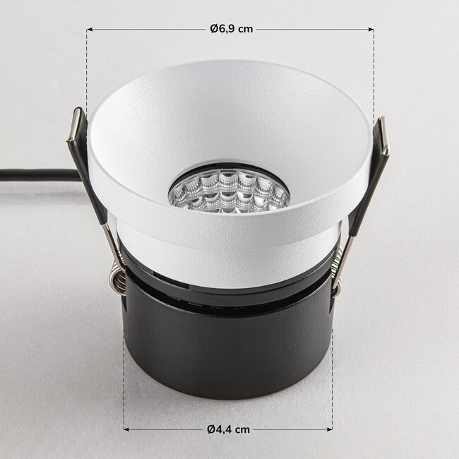 Meya 9W recessed spotlight with flat trim (style 1) in white