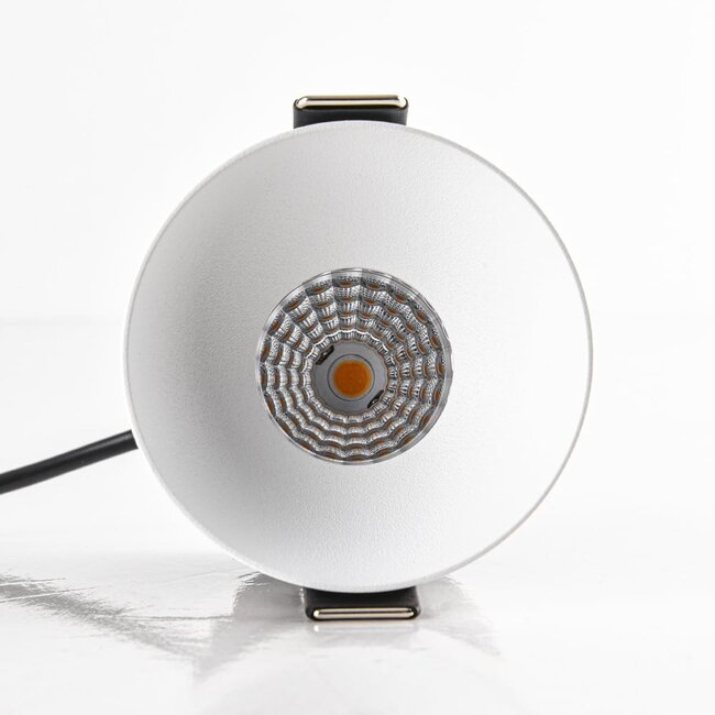 Meya 9W recessed spotlight with flat trim (style 1) in white