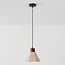 Petra pendant light in travertine and wood - brown