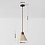 Petra pendant light in travertine and wood - brown