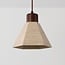 Petra pendant light in travertine and wood - brown