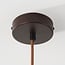 Petra pendant light in travertine and wood - brown