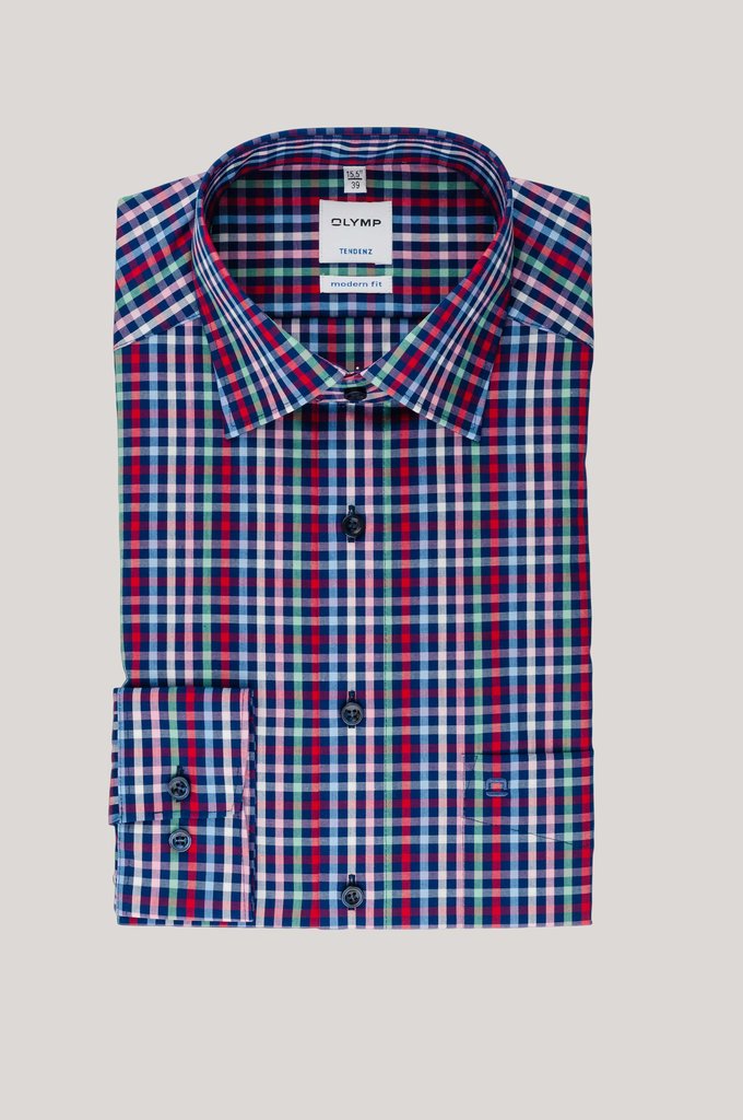 Olymp Multicoloured Check Cotton Shirt