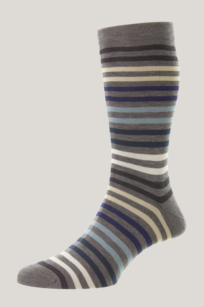 Pantherella Kilburn Striped Cotton Mix Socks