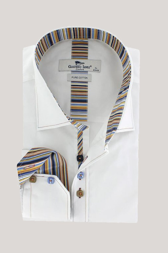 Claudio Lugli Plain Striped Trimmed