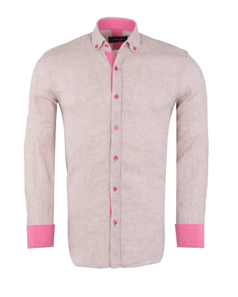 Oscar Banks Linen Long Sleeve Shirt