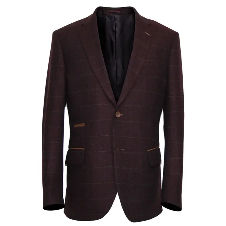 Mazzelli Wine, Khaki Overcheck Jacket