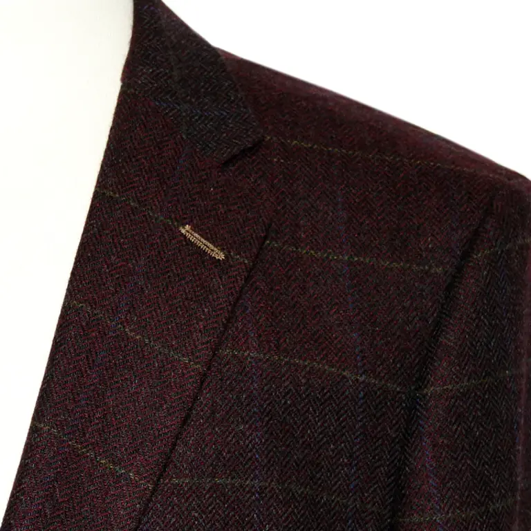 Mazzelli Wine, Khaki Overcheck Jacket