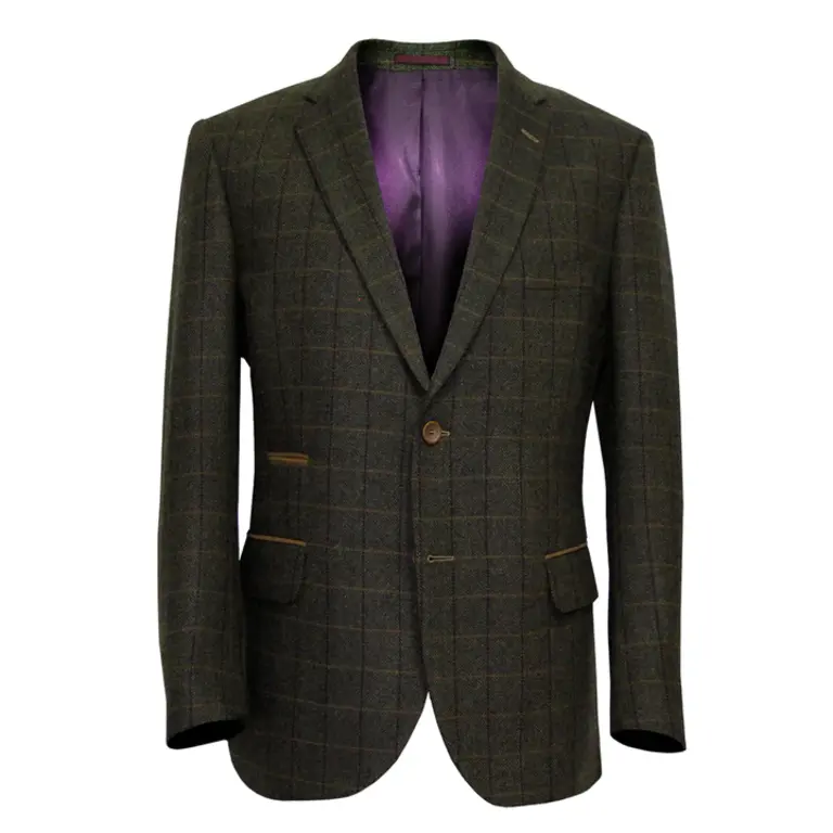 Mazzelli Brown, Burgandy Tan Overcheck Jacket