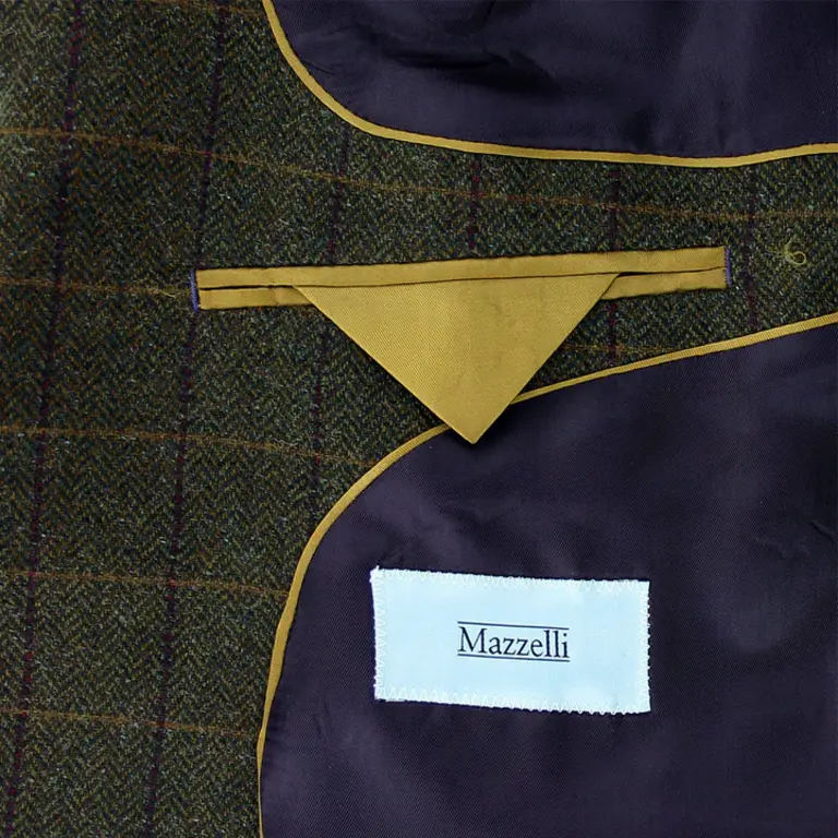 Mazzelli Brown, Burgandy Tan Overcheck Jacket