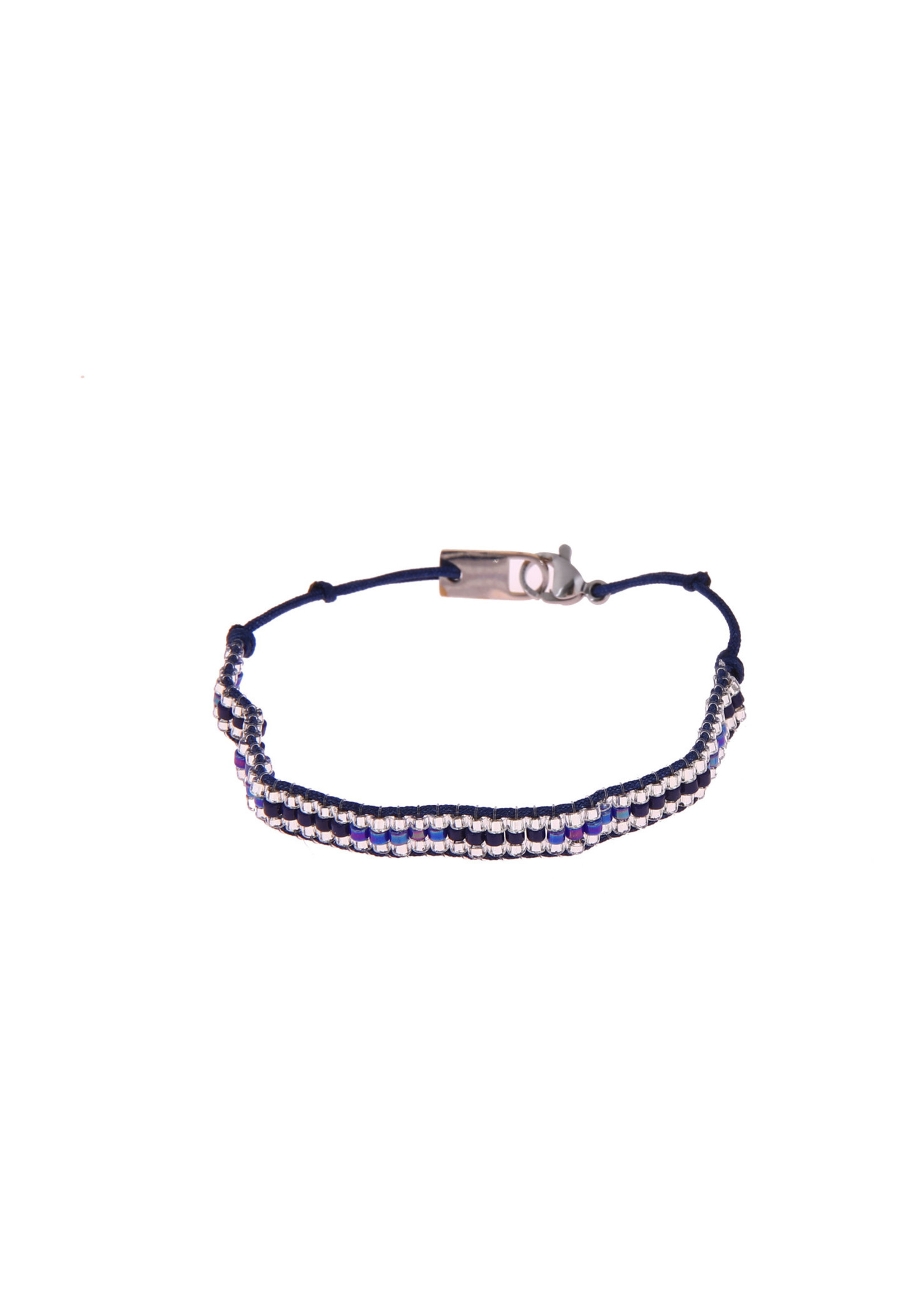 Armband zilver en blauw B0553-2
