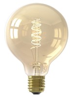 Calex Calex LED volglas Flex Filament Globelamp 220-240V 4W 200lm E27 G125, Goud 2100K Dimbaar, energielabel A