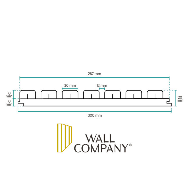 Wallcompany Prairie wandpaneel -  30 x 277 cm