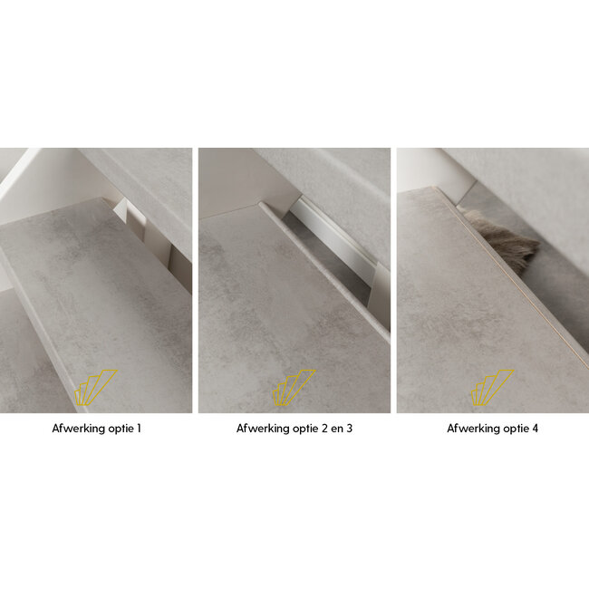 Weathered Concrete open traprenovatie set | doe-het-zelf set