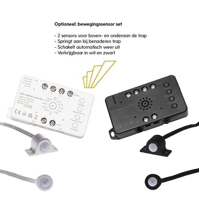 Trapverlichting set - Koud wit - 50 cm - COB ledstrips in profielen