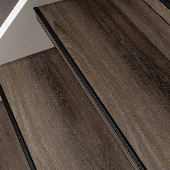 Charcoal Wood | pvc | doe-het-zelf traprenovatie set | 4 treden
